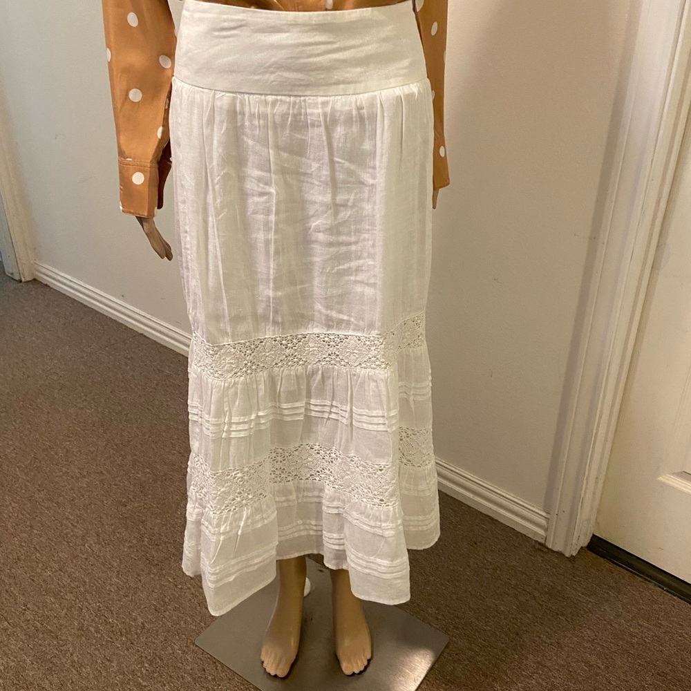 White linen skirt. Great for summer